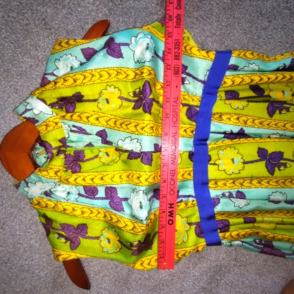 Vintage 70's Vibrant Sleeveless Maxi Dress VTG - Picture 16 of 16